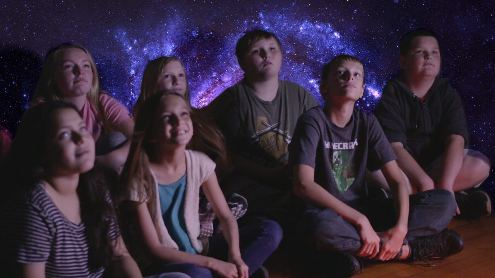 Students inside the dome