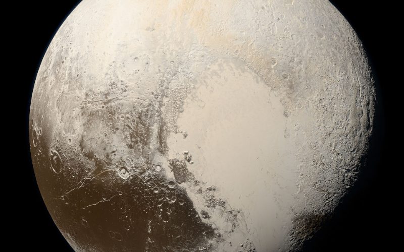 Pluto in true color, photographed by New Horizons.